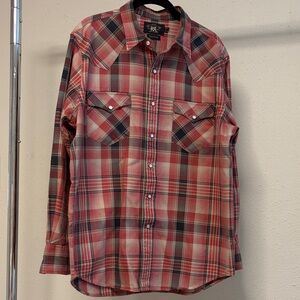 Ralph Lauren Double RL Men's Red and Black Plaid Shirt